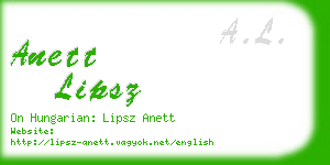 anett lipsz business card